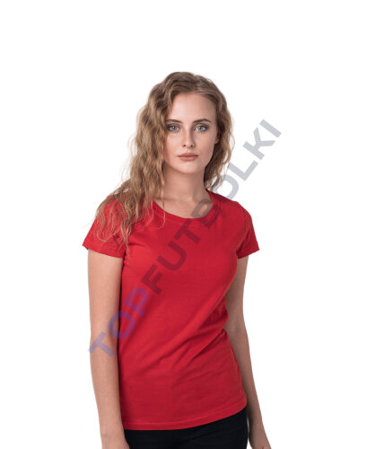 Красная женская футболка с лайкрой