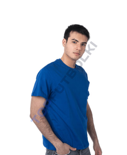 Синий роял мужская футболка с лайкрой оптом - Синий роял мужская футболка с лайкрой оптом