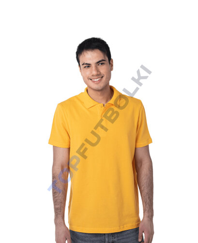 Мужская рубашка ПОЛО с эластаном жёлтая оптом - Мужская рубашка ПОЛО с эластаном жёлтая оптом