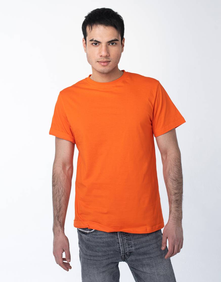 Коралловая мужская футболка оптом